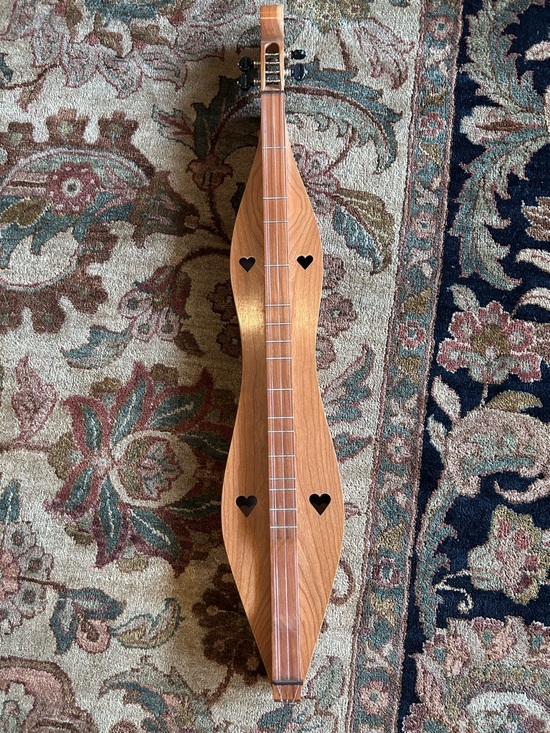 Vintage 1970s Handmade J Patterson Mountain Lap Dulcimer Heart Sound Hole - Picture 3 of 8
